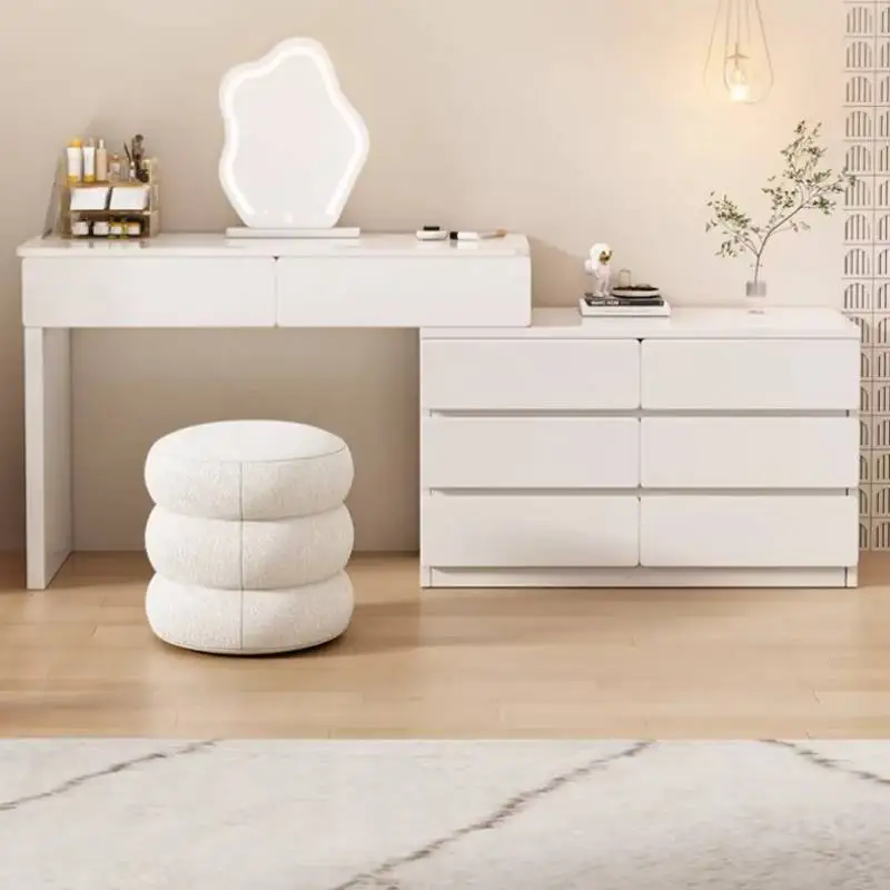 

Tall Luxury Vanity Table Bedroom White Makeup Girl Beauty Cosmetics Women Dressing Table Organizer Penteadeira Trendy Furniture