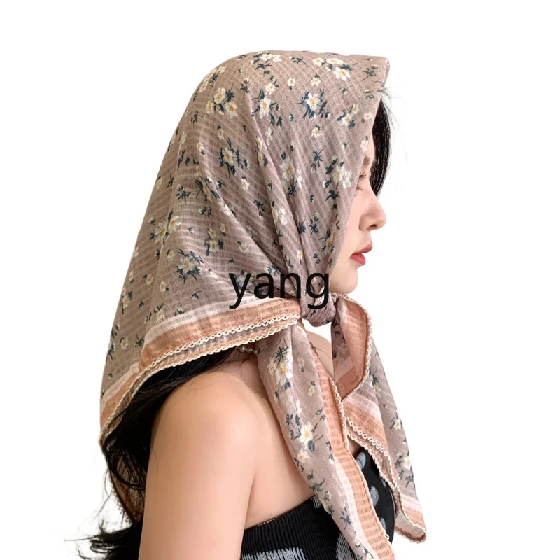 

LMM large square scarf 90cm women's spring and autumn foreign style fashion scarf sunscreen shawl