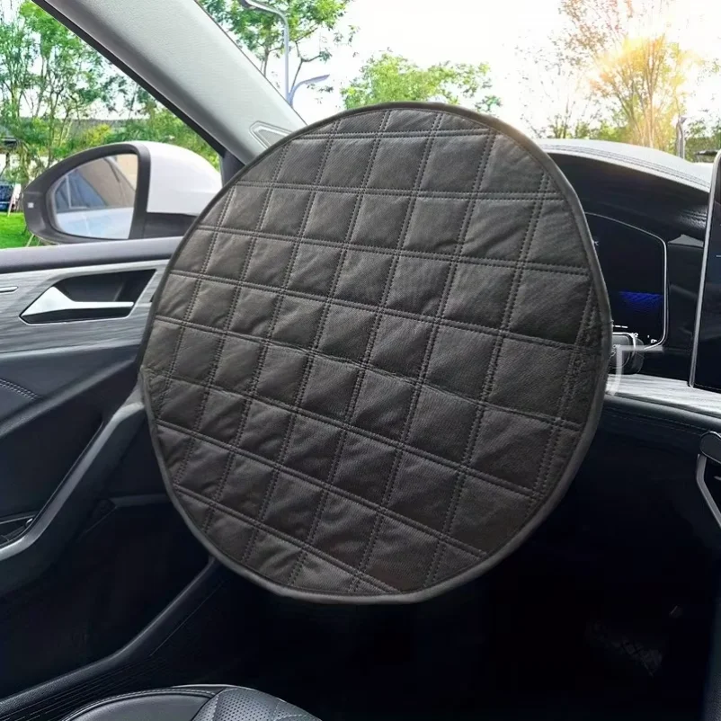 Car Steering Wheel Sun Cover Heat Insulation Sunshade Protector Anti-glare High Temperature Resistant for Most Vehicles