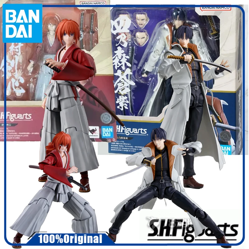 Bandai Original y genuino SHF ROGUE KENSHIN serie figuras de acción de juguete para niños niñas niños regalo de Navidad modelo coleccionable