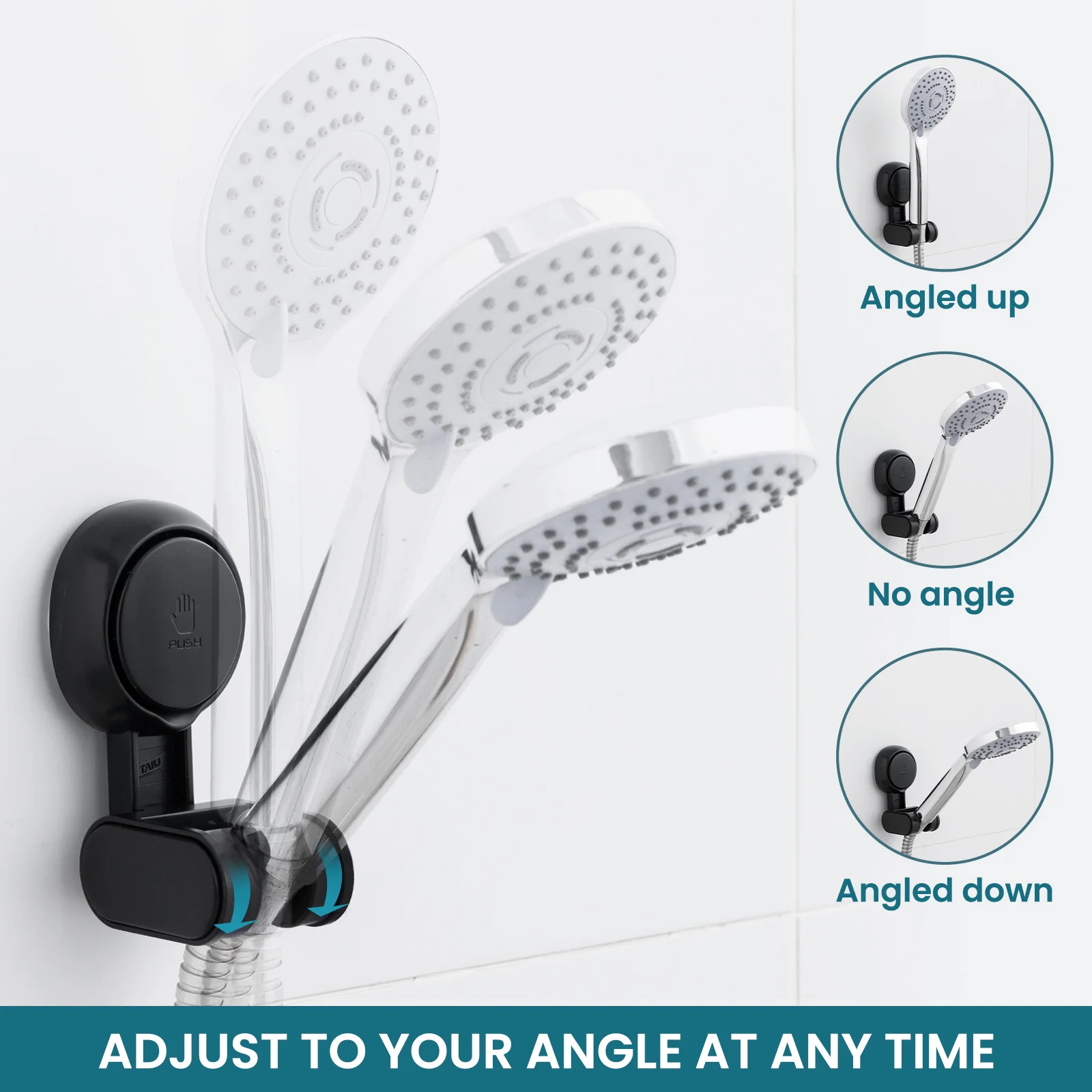 TAILI Shower Head Holder Suction Cup Adjustable Handheld Shower Holder Wall Mounted No Drill Bathroom Shower Bracket Accessories