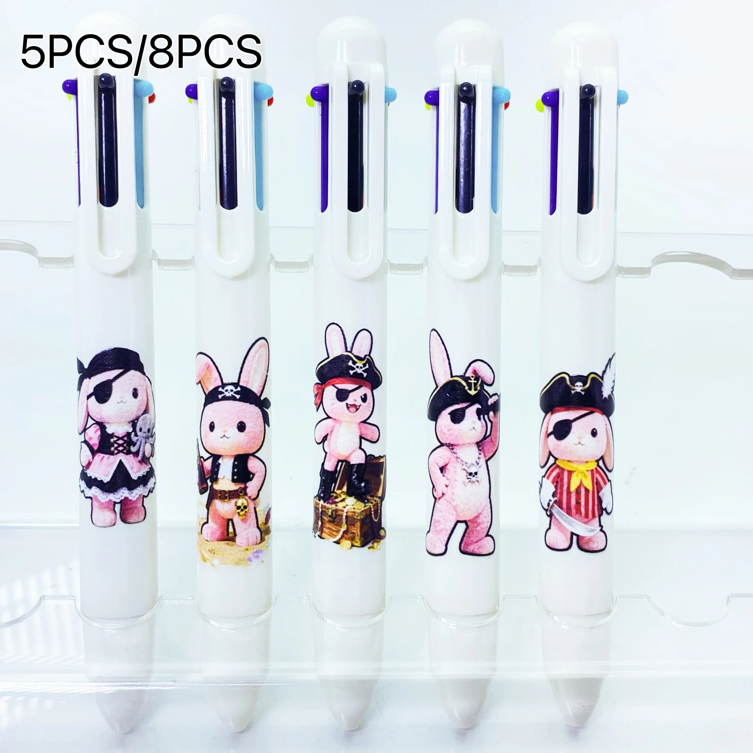 

5 шт./8 шт. пиратский розовый кролик белый набор разноцветные и шестиугольные ручки студенческие маркеры для письма креативные канцелярские принадлежности