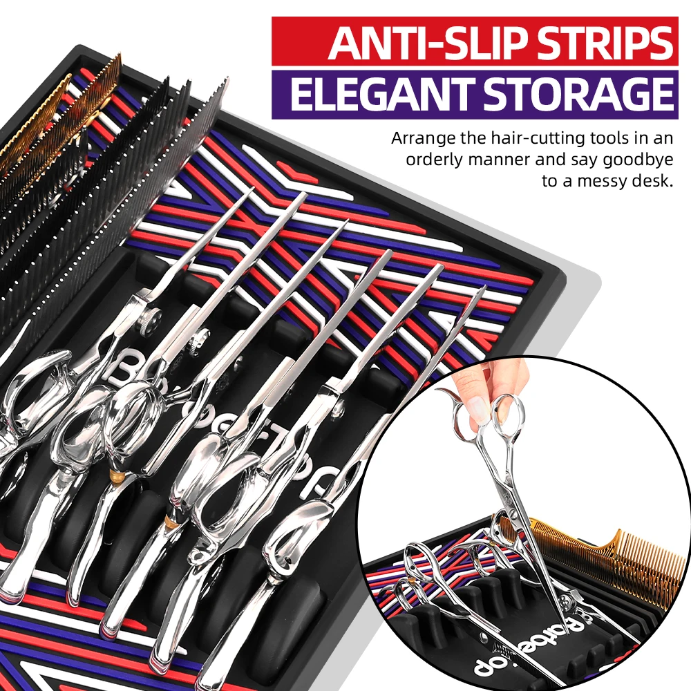 

Barber Tool Storage Pad Heat Resistant Waterproof Anti Slip Mat for Hair Clipper Scissor Holder on Workbench for comb scissors ﻿