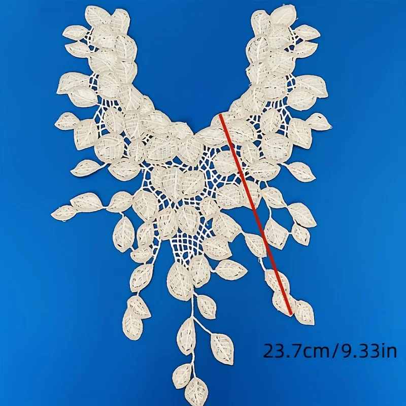 2 Pieces of Heavy-Duty Lace Embroidery Fabric Accessories for DIY - Suitable for Sewing onto Dresses,