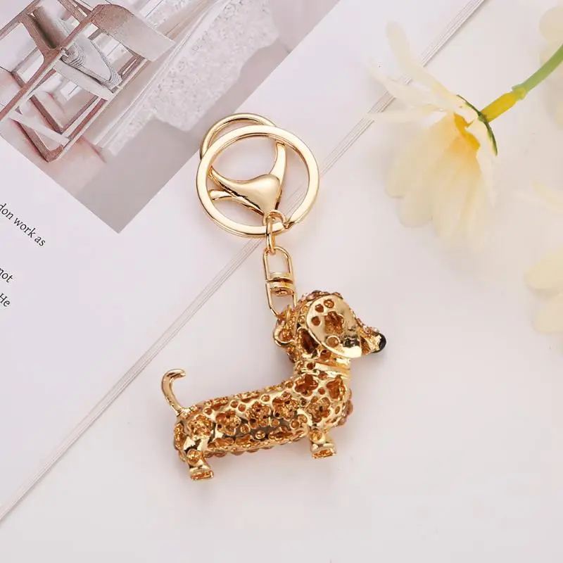 Cartoon Anime C ​ Dackel Hund Schlüsselanhänger Strass Kristall Schlüsselring Damen Taschenanhänger Souvenir Geschenk Dackel ​ – Detail 4