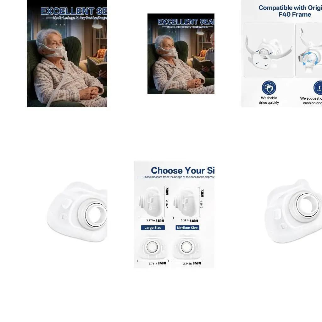 AirFit F40 Replacement Cushion, Full Face CPAP Masks with Soft Silicone Seal  D2RC