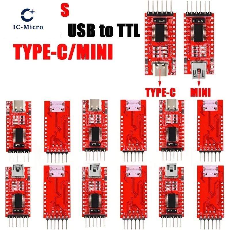 1-10 قطعة FT232RL FT232 FTDI USB 3.3 فولت 5.5 فولت إلى TTL وحدة مهايئ مسلسل لاردوينو FT232 برو منفذ صغير USB إلى TTL 232 Type-C USB