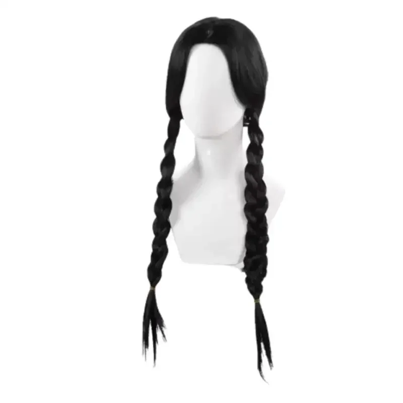 Wednesday Wig For Kids Halloween Wednesday Addams Black Braids Synthetic Hair Cosplay Wigs