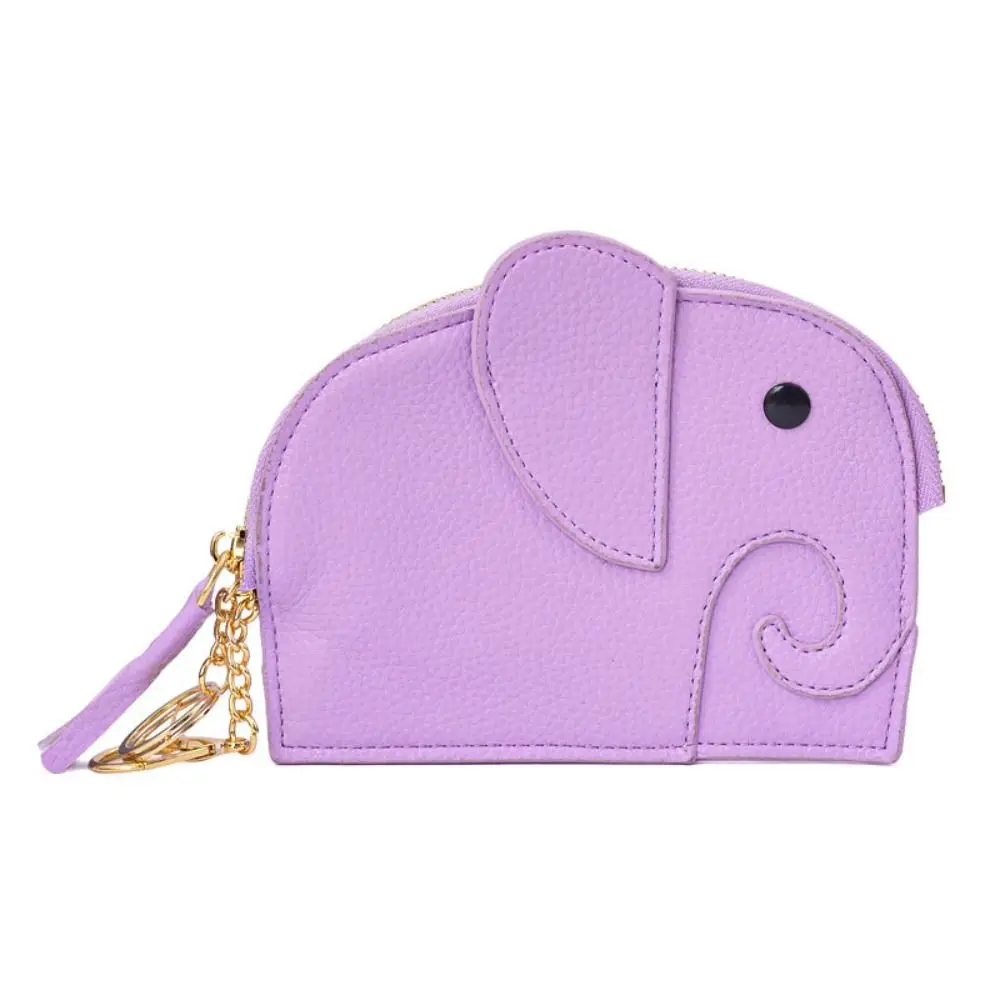 Zipper PU Leather Coin Purse Change Bag Card Bag PU Elephant Wallet Cute Card Holder Female