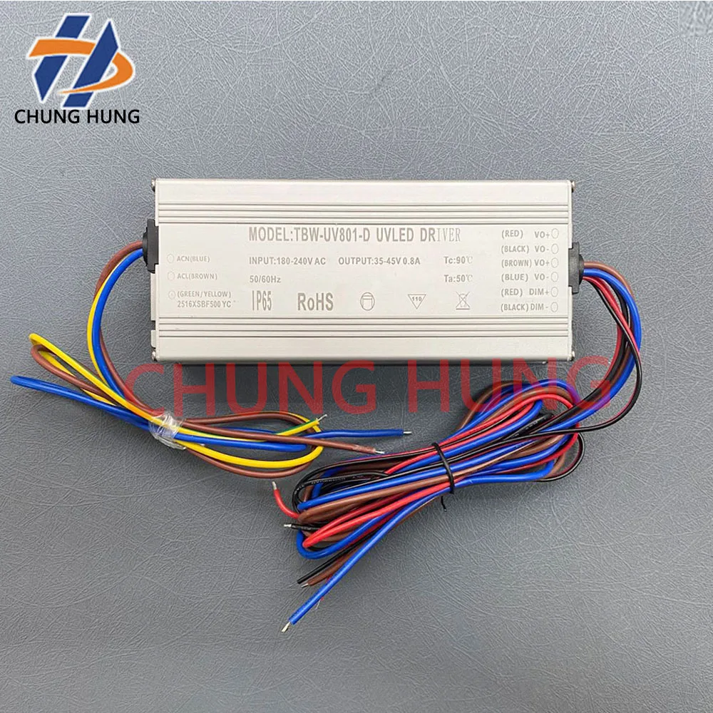 TBWTEK TBW-UV801-D UVLED Power Drive 35-45V 0.8A Power supply Flatbed Printer UV Curing Lamp Aluminum Box Power Adapter Supply
