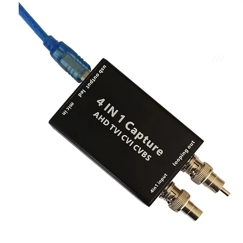 AHD TVI CVI CVBS To USB Capture 4-In-1 BNC Adapter Video Audio For OBS Potplayer