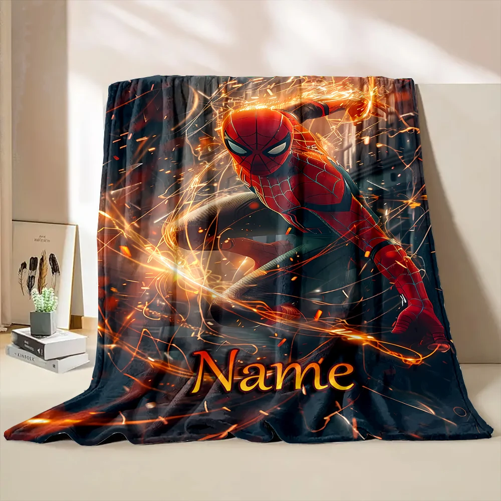 Avengers Spider-Man Printed Blanket Can Be Custom with Name, Soft and Warm, Suitable for Home, Office, Camping and Girls Gifts