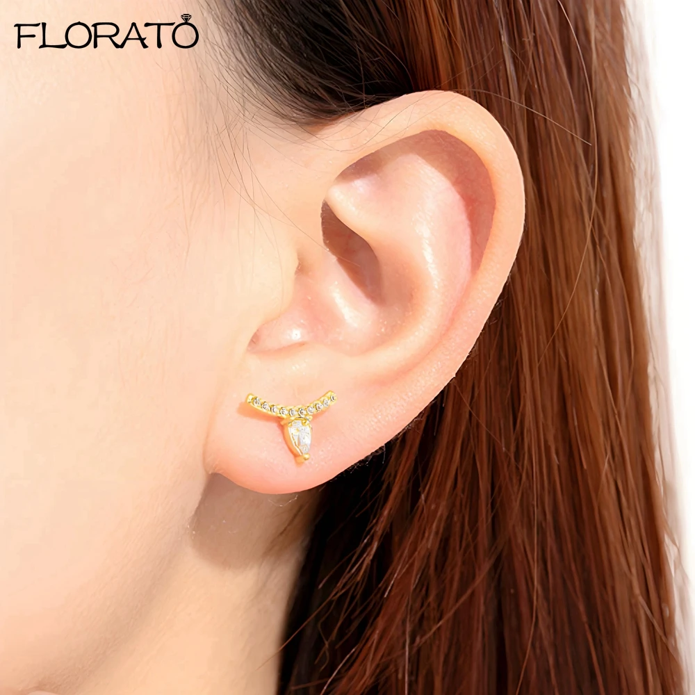 

925 Sterling Silver Needle Exquisite Shining Zircon Stud Earrings for Women 2026 New Small Earrings INS Minimalism Jewelry Gifts
