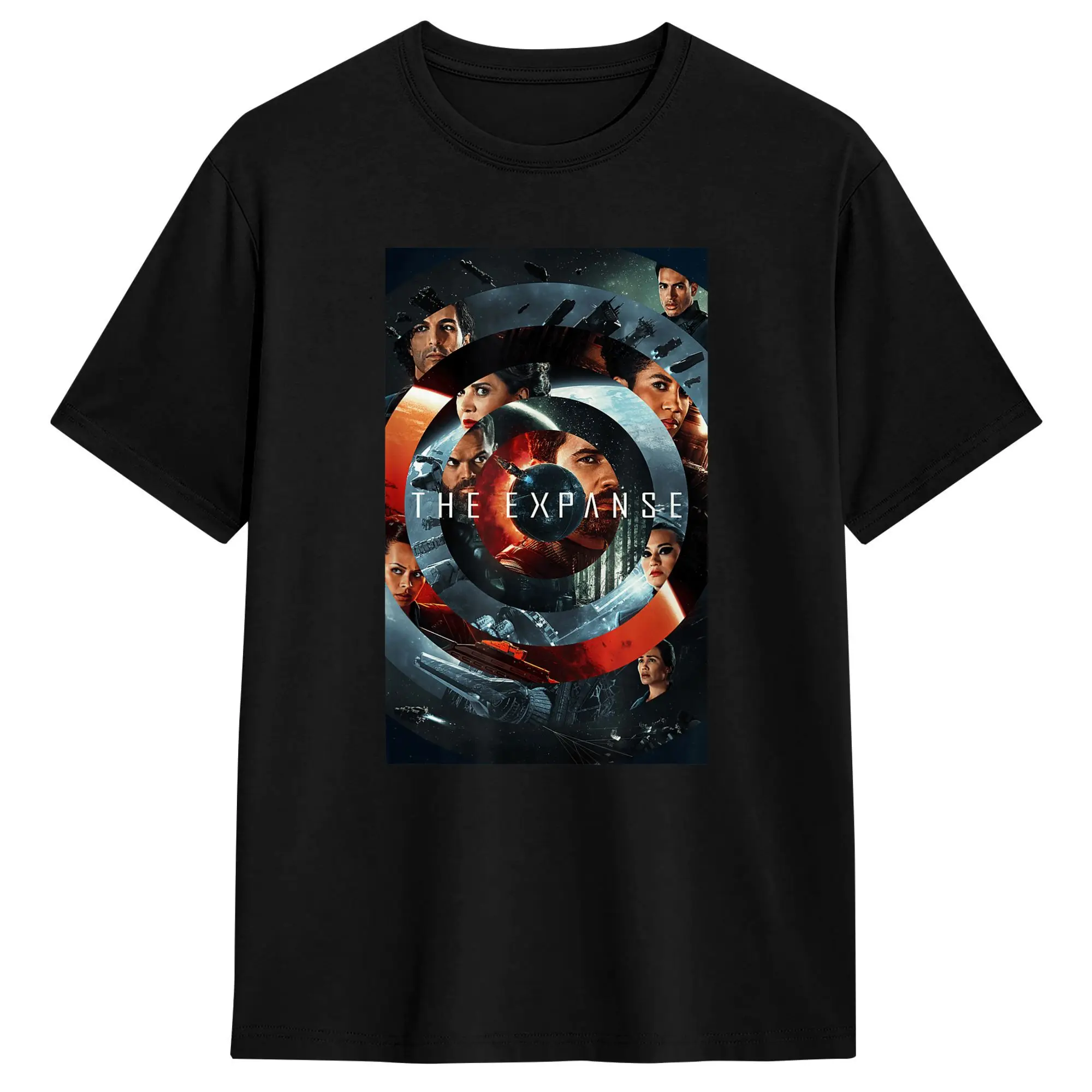Men The Expanse Poster Art T Shirts  Cotton Top Tees Summer Y2K Casual Short Sleeve T-Shirt Crew Neck Hippie Pattern Tshirt