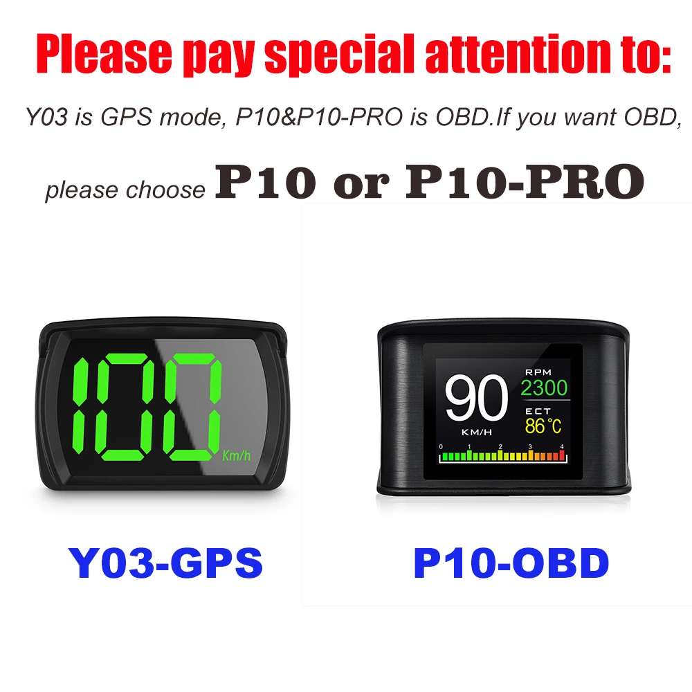 Universal Smart Head up Display P10/ P10-PRO OBD2 Hud Speedometer Gauge Y03 GPS On-board Computer Meter Automotive Electronics