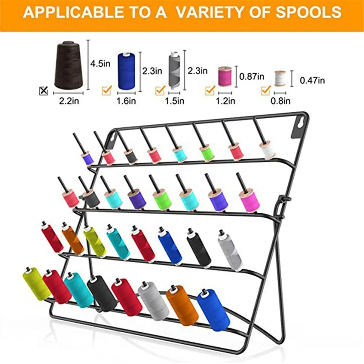 【TODAY-BUY】Thread Holder Wall Mount,32 Spools Sewing Thread Organizer,Sewing Thread Storage,Thread Rack,Spool Thread Holder,Thre