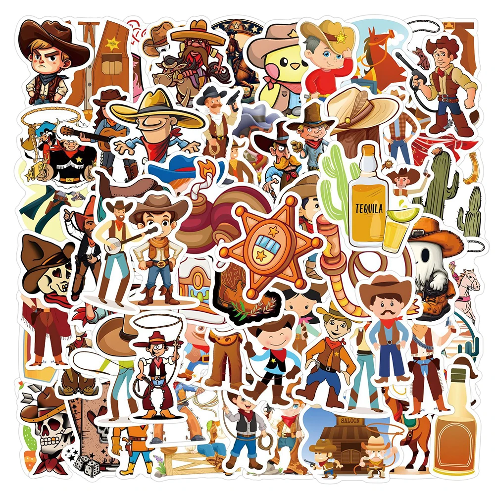 

10/30/55/110PCS Cartoon Cute Cowboy Graffiti Sticker DIY Skateboard Motorcycle Phone Case Water Cup Waterproof Decal Kids Toy