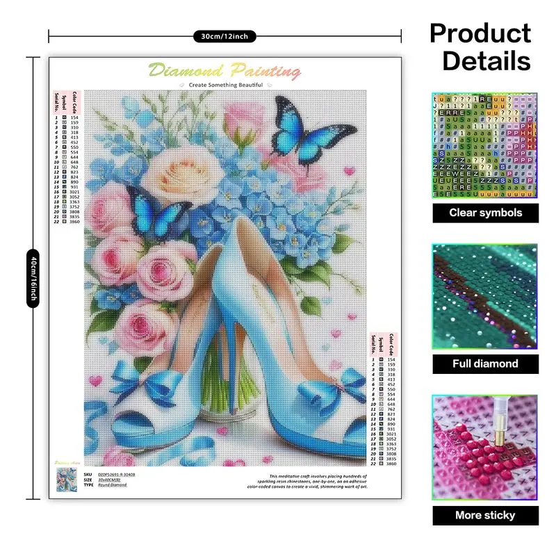 CHENISTORY Diamond Painting Kit Butterfly High Heels Scenery DIY Diamond Mosaic Sale Fall Home Decoration Pictures Of Rhinestone