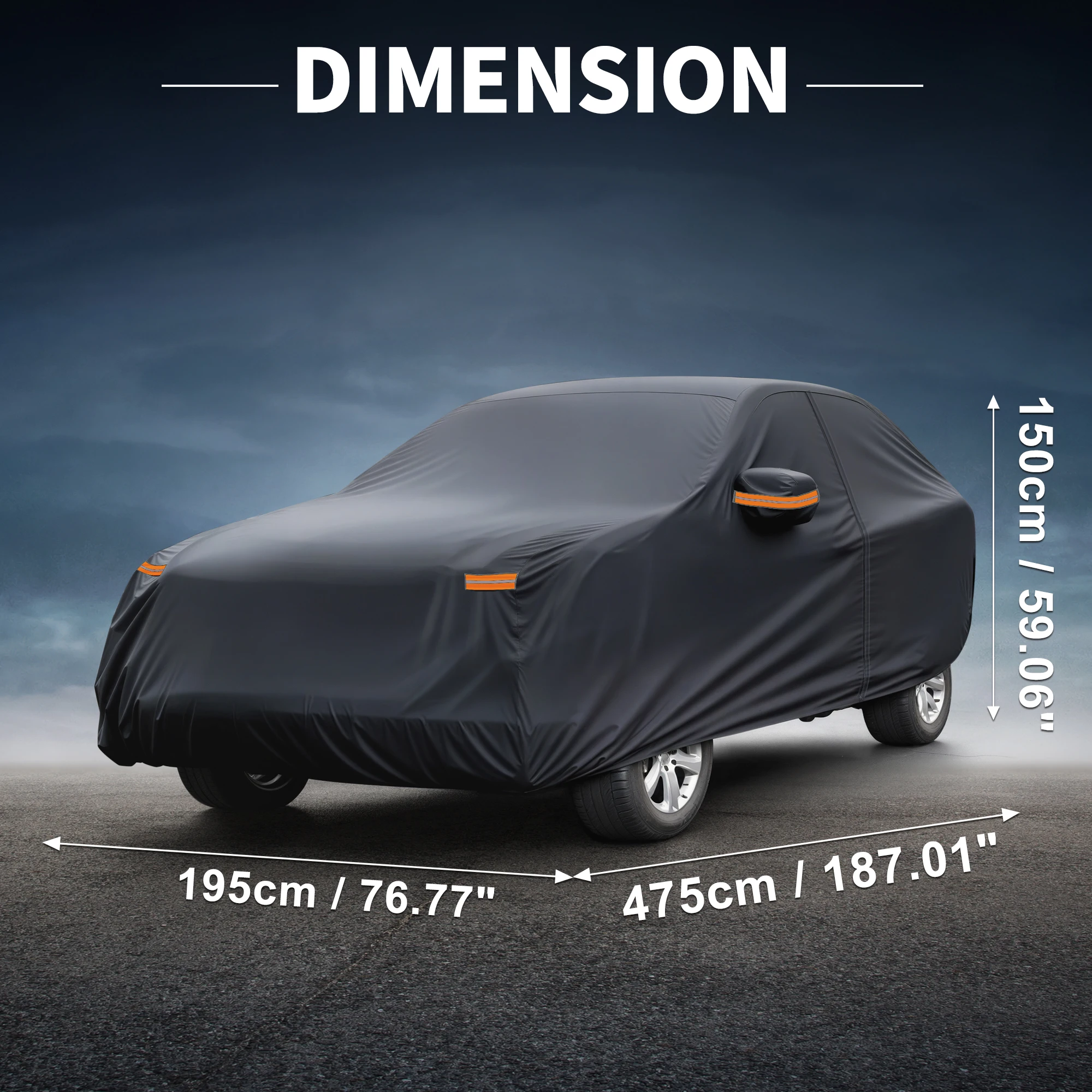 UXCELL Waterproof Car Cover 210D-PU Car Outdoor Full Car Cover for Lexus NX with Driver Door Zipper 475x195x150cm