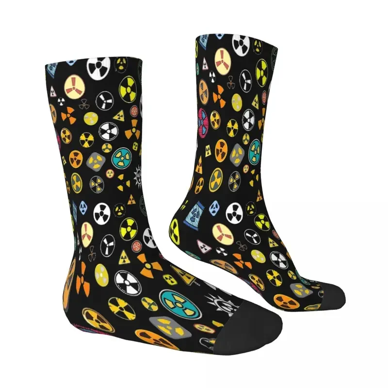 Y2K Radiation Warning Symbols Chemistry Chemist Science Scientist Socks Male Mens Women Autumn Stockings Printed