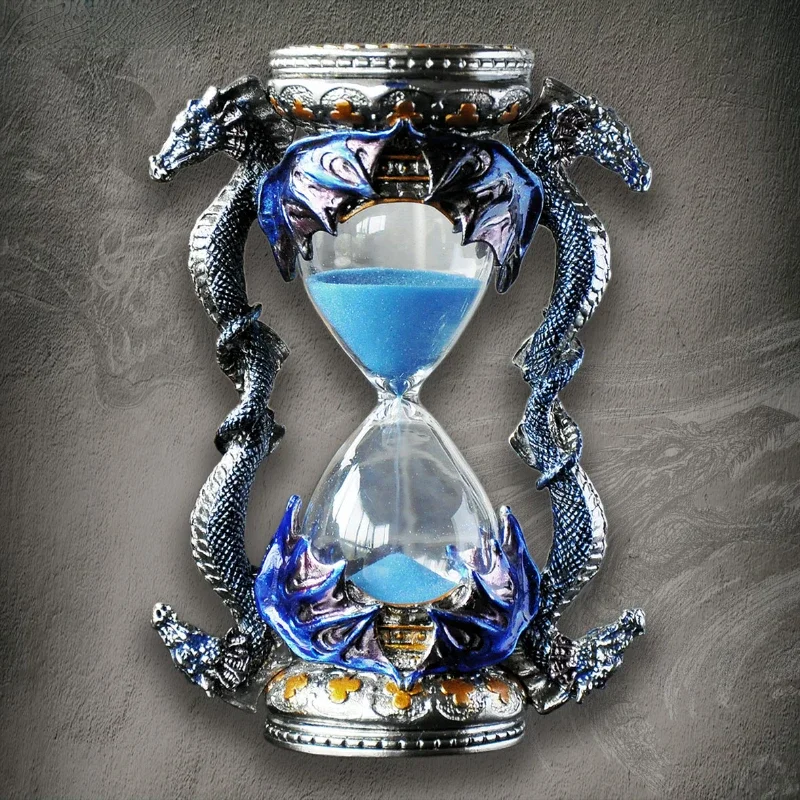 

Metal hourglass 15 minute timer dragon shape creative ornaments home accessories birthday christmas gift