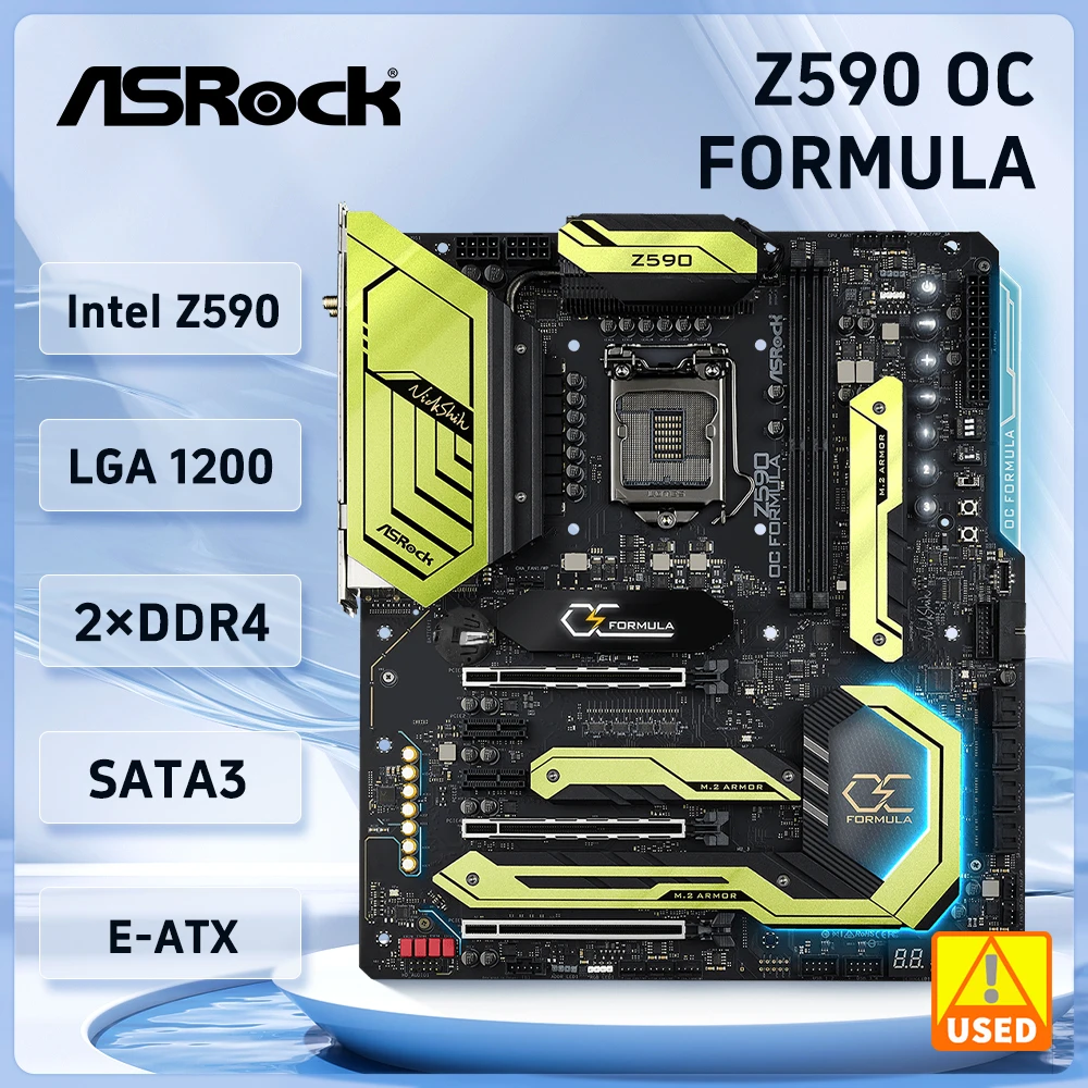 

Материнская плата Z590 ASRock Z590 OC Formula LGA 1200, поддержка Core i5-11400F 10500 10900KF 10100 cpuDDR4 64 Гб USB 3,2 Gen2