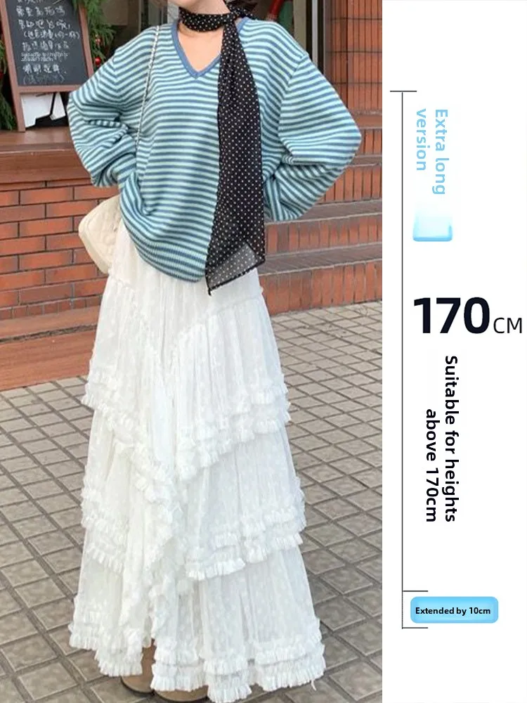 

Женская юбка Sweet Sle оверсайз, удлиненная, расклешенная, в корейском стиле, для ранней весны, для повседневной носки