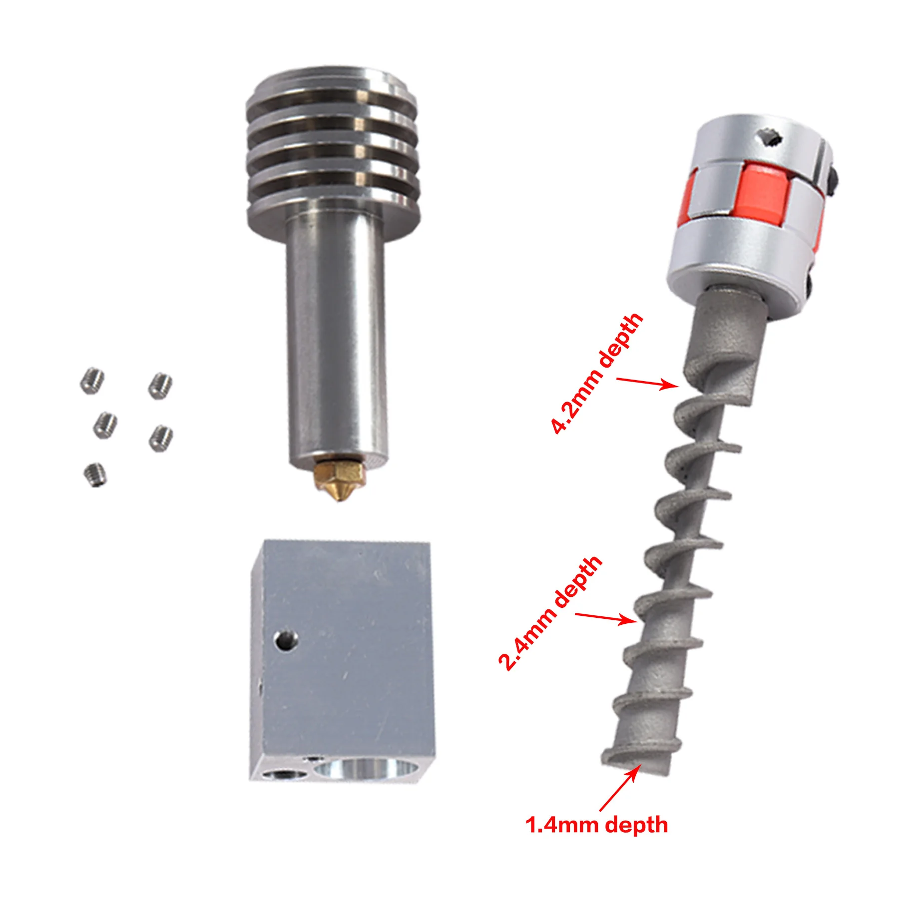 

Комплект экструдера для гранул 3D-принтера «сделай сам» с ходовым винтом и измельчителем пластика, полное решение для экструзии переработанной нити