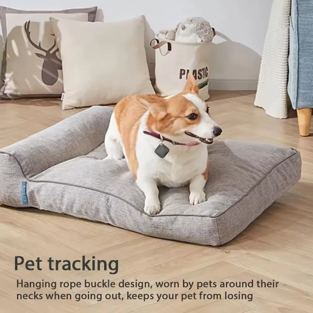 GPS Smart Tracker Tag Honk Alarm Tracker Dog Cat Locator with Rope Bluetooth Anti-Lost Device Work for Apple IPhone Find My