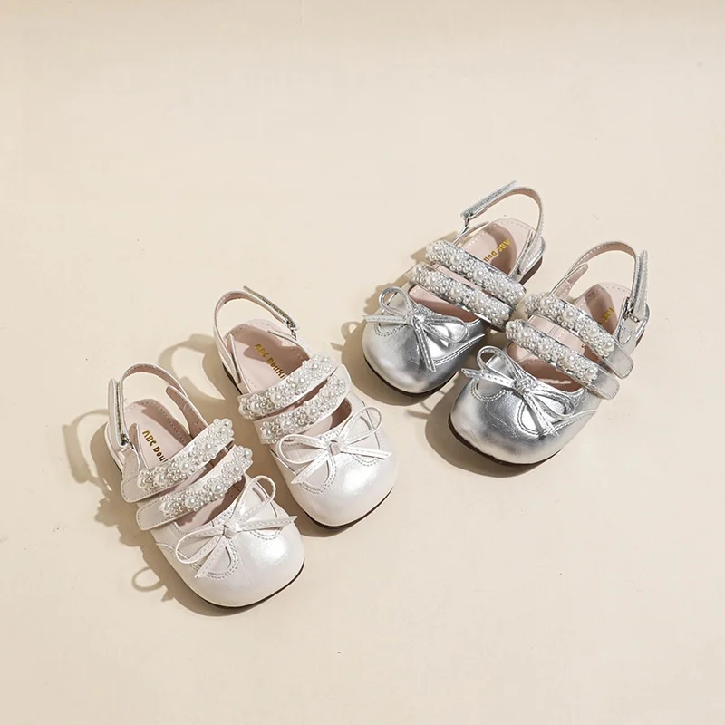 Girls Mary Jane Ballet Flats 2026 Summer Bow Princess Closed Toe Sandals Children Casual Shoes​