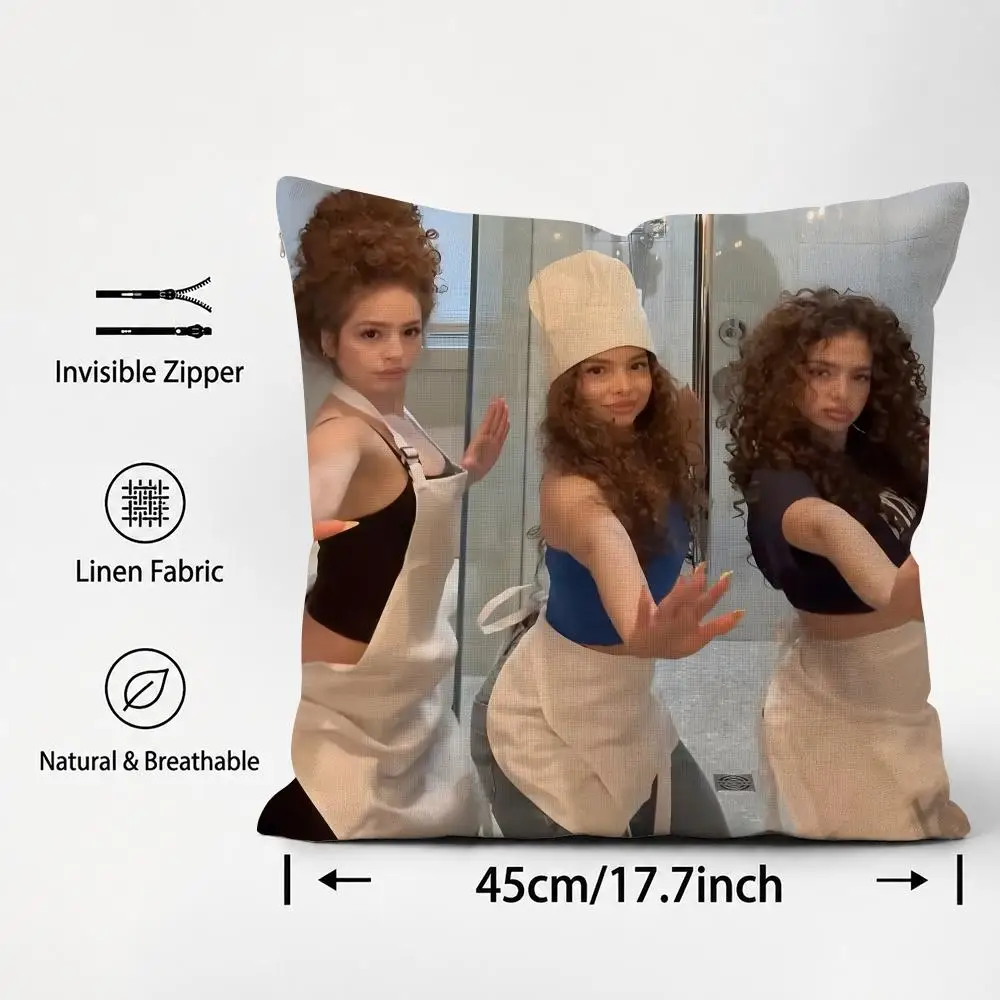 Singer Kalogeras Sisters  Cushion Cover Cushion Covers Natural Linen Breathable Sofa Bedroom Decor Pillowcase
