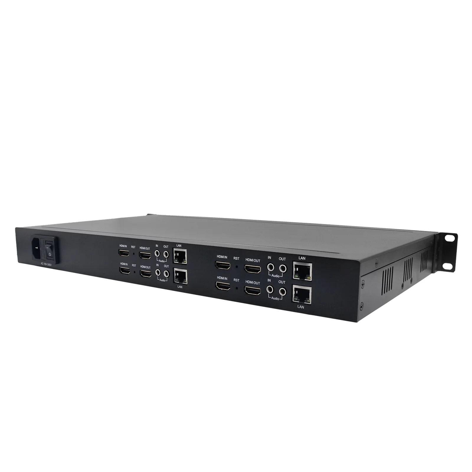 4-Channel 4K60 HD IP Stream Encoder 1U Rackmount 4096x2160 60fps H.265/H.264 HEVC for IPTV HLS Radio TV Broadcasting Equipment