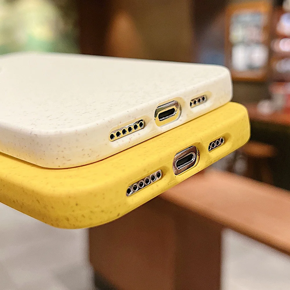Shockproof Matte Wheat Straw Silicone Phone Case For iPhone 14 12 11 13 15 Pro Max Plus XS Max X XR 7 8 SE Funda Soft Back Cover image 5