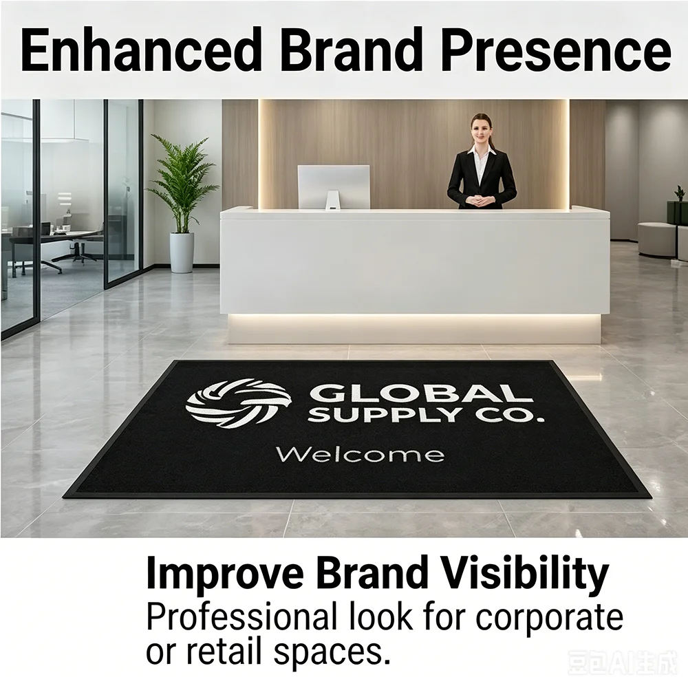 Custom Business Doormat Personalized Entrance Floor Mat Indoor Outdoor Non Slip Carpet Rug Logo Branding Welcome Door Use Mat