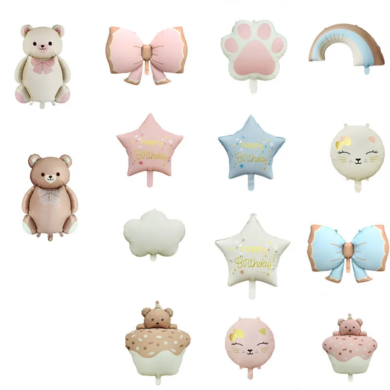 New matte balloon bear matte cat matte rainbow bow birthday decoration arrangement balloon wholesale