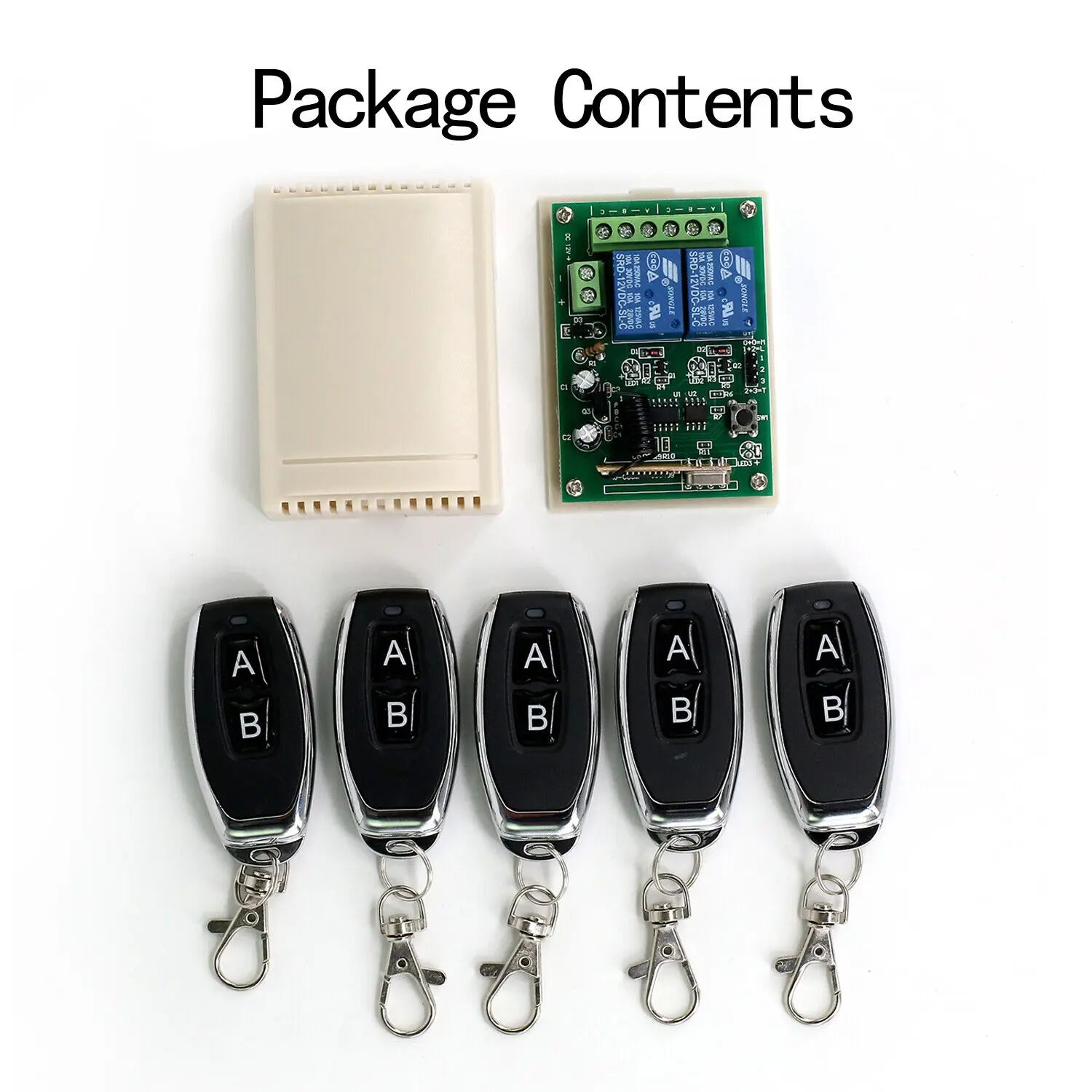 DC12V Wireless Gate Garage-Door Opener Remote Control Switch Receiver Transmitter Set 433MHz