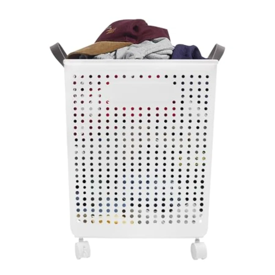 

Dirty Clothes Hamper, Collapsible Rolling Laundry Basket Versatile Portable Storage Basket with Wheels and Handle for Laundry/B