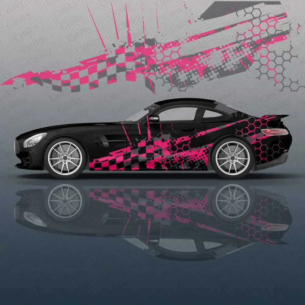 Geometric abstract figures Car Decal Protective Film Vinyl Racing Side Graphics Wrap Accessories Spray Paint auto Stickers