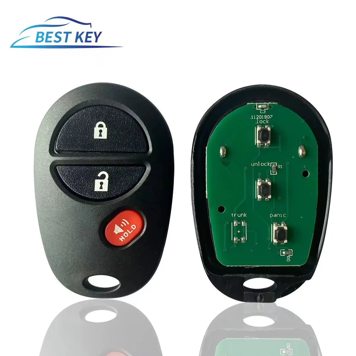 BEST KEY Replacement 315MHz 3 Buttons Remote Car Key FOB dla Toyota Tacoma Highlander Sequoia Sienna Tundra 2005-2014 GQ43VT20T