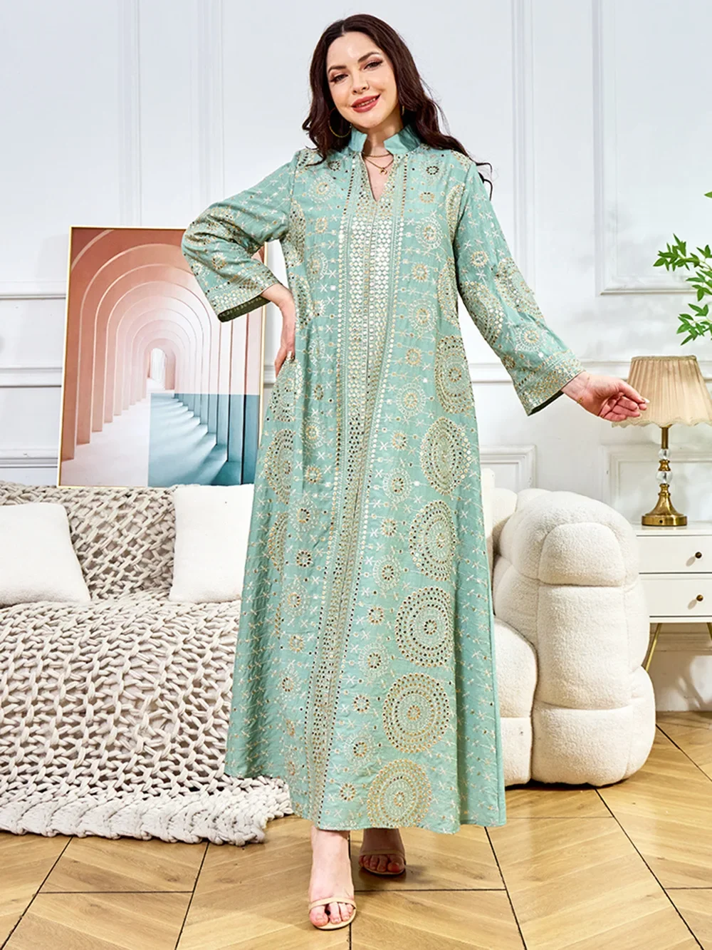 Eid Frauen Kleid Pailletten Abaya Party Lange Kleider Muslimischen Vestidos Largos Kaftan Robe Jalabiya Ramadan Marokko Dubai Kaftan 2025