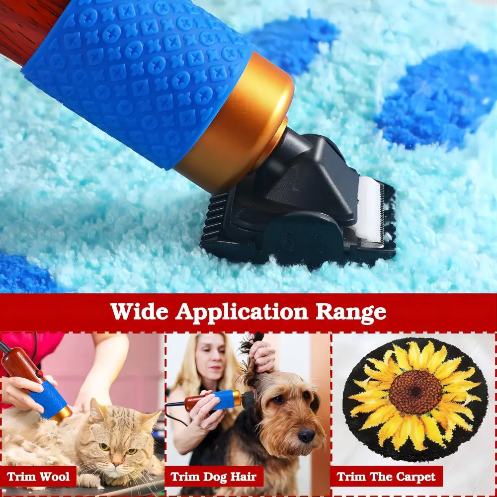 Electric Tufting Carpet Clipper Blade, Replaceable Ceramic Blade 5 Levels Adjustable Carpet Trimmer Blade Pet Hair Trimming Tool