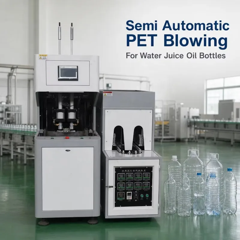 3L Semi-Automatic 2-Cavity PET Bottle Blow Molding Machine 380V 600-800BPH Low Maintenance Cost Juice Bottle PET Preform Machine