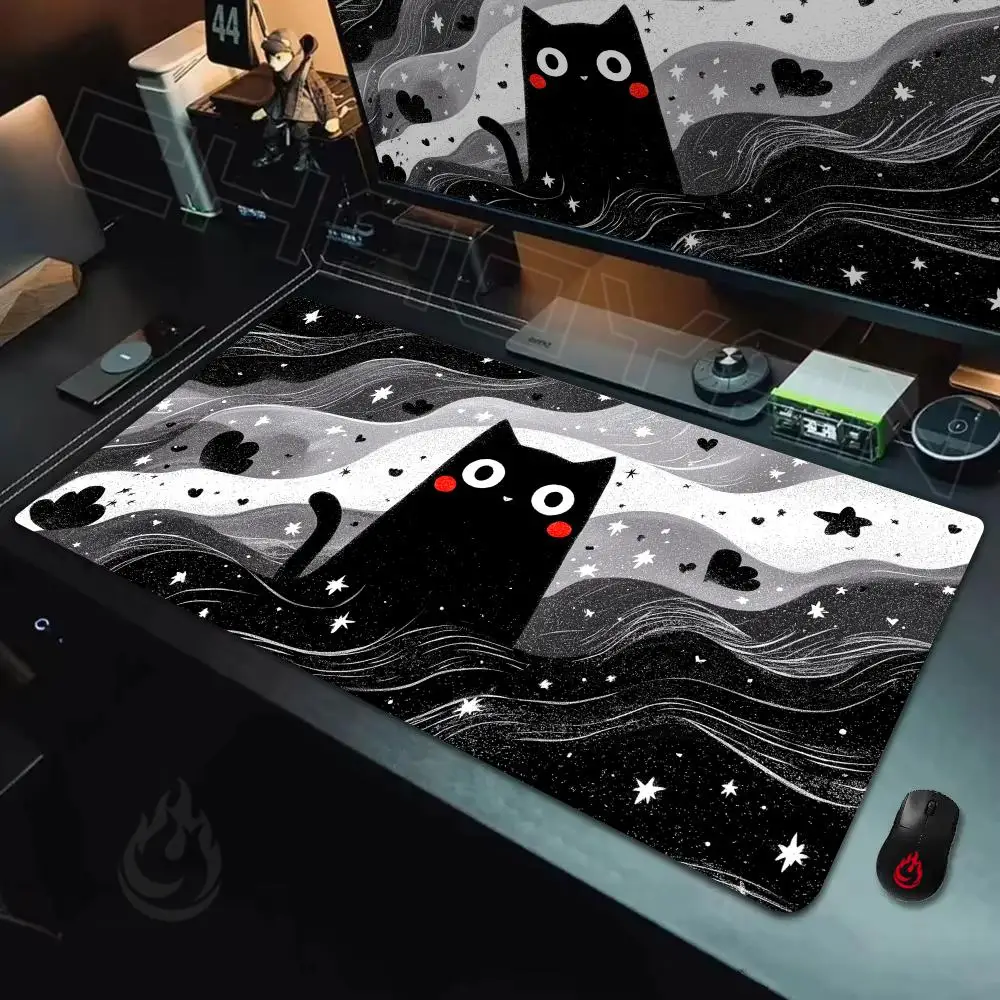 Artistic Starry Sky Cat Mouse Pad Large Computer Office Game Table Mats Rubber Anti-slip XXL Mouse Mat HDP Long Desk Pads