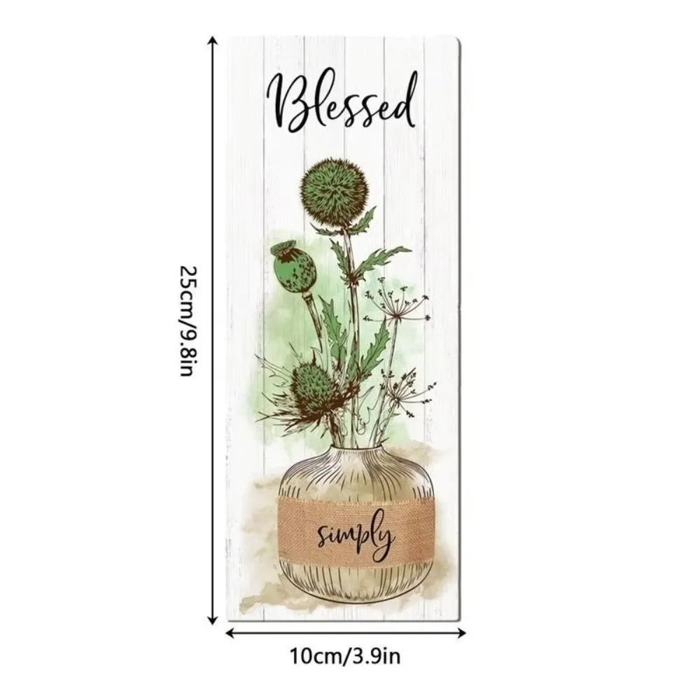 Wall Plate Wooden Floral Wall Art Handmade Rustic Style Plants Hanging Sign Decorative Wall Decor Paintings Room Decor