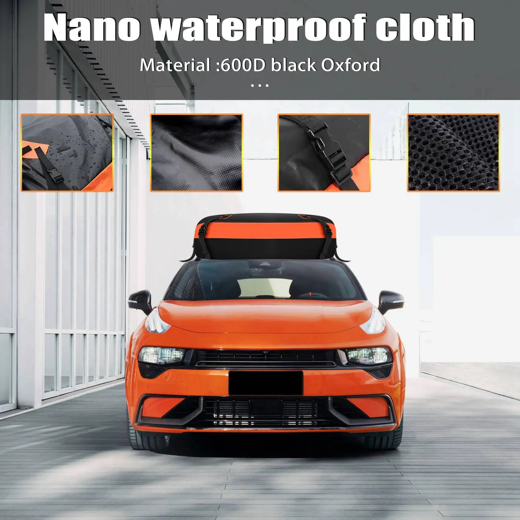 15 Cubic Feet Car Roof Cargo Bag Travel Storage Luggage Bag with Anti Slip Mat 600D Waterproof Roof Carrier Bag