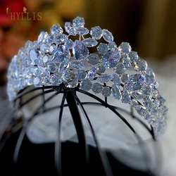 A363 Zircon Bridal Headband Vintage Women Tiaras And Crowns Rhinestone Headpiece Crystal Wedding Headwear Queen Diadem Headdress