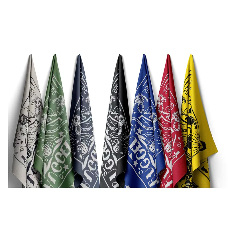 Nautical Print Square Scarf High Quality Hip Hop Street Dance Cotton Hijab Men Bandana Scarves Headband Paisley Woman Boys Gifts