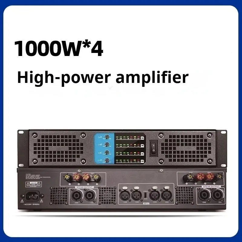 110/220V 1000W@8 Ω X2/4 Rear Amplifier Stage Performance Conference Home KTV Digital Amplifier CA Dual Audio Power Amplifier