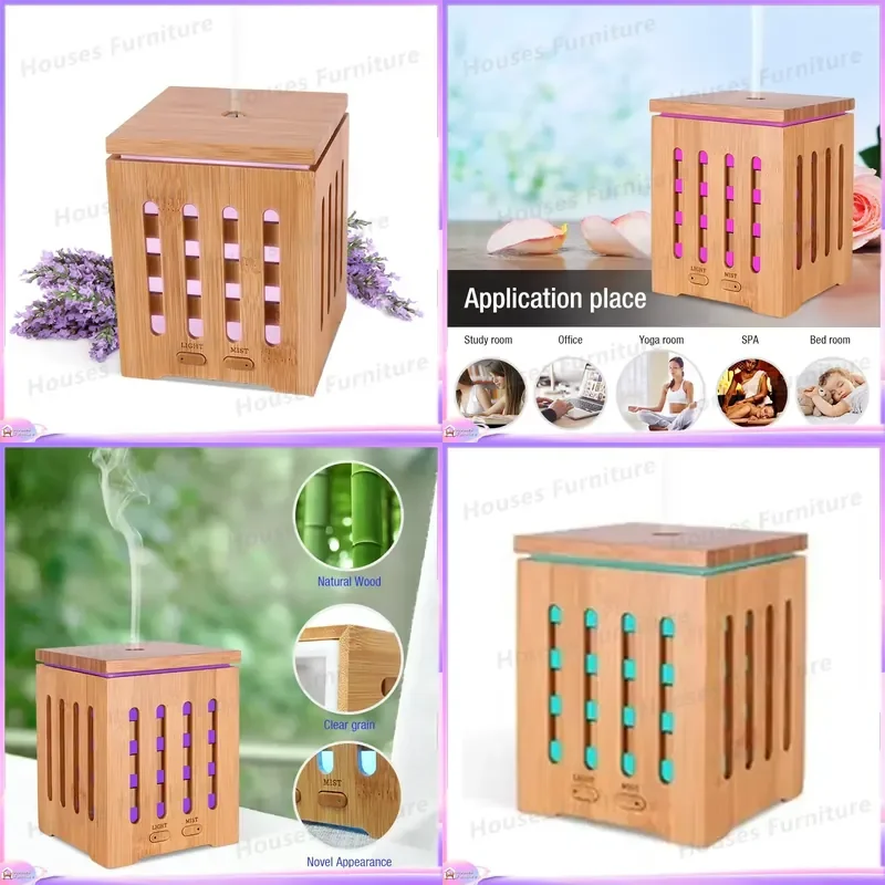 230 Wood Grain Ultrasonic Humidifier 200ml Essential Oil Diffuser Aromatherapy Mist Maker Air Purifier Home Office Decor Gift