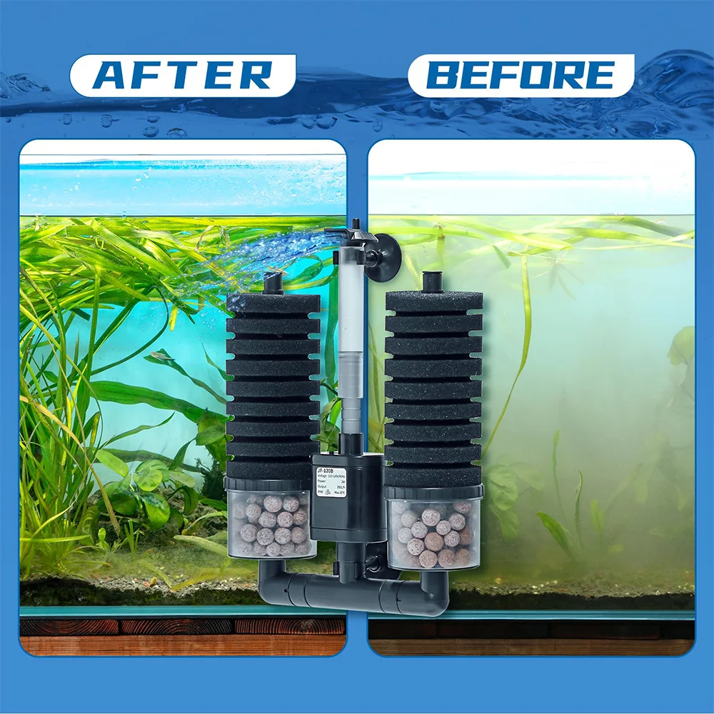 Aquarium Filter for Aquarium Fish Tank Air Pump Skimmer Biochemical Sponge Filter Sponge Clean Water Circulation Fish Farming 3W image 2